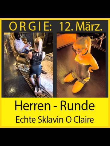 Herren-Runde mit Echter Sklavin O Claire 1